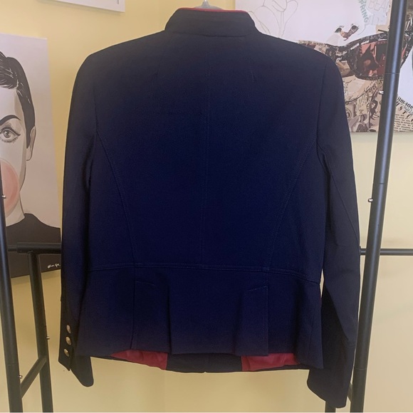 💫HP‼️💫 NWT TALBOTS Military Twill Jacket in Navy/Red/Gold, Size 10 - Picture 7 of 7